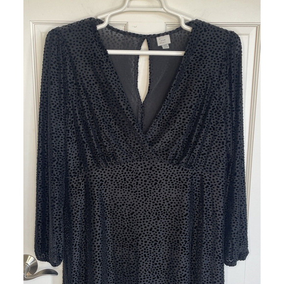 A New Day Women's Plus Faux Wrap Dress Size XXL Velvet Stretch Whimsigoth Event - Picture 2 of 11